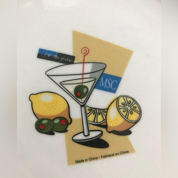 MSC Joil Vivre Martini 🍸 Plates Appetizer Cocktail 7” Set of 4 - Picture 8 of 10